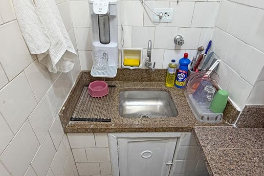 Cozinha de apartamento para alugar com 1 quarto, 75m² em José Menino, Santos