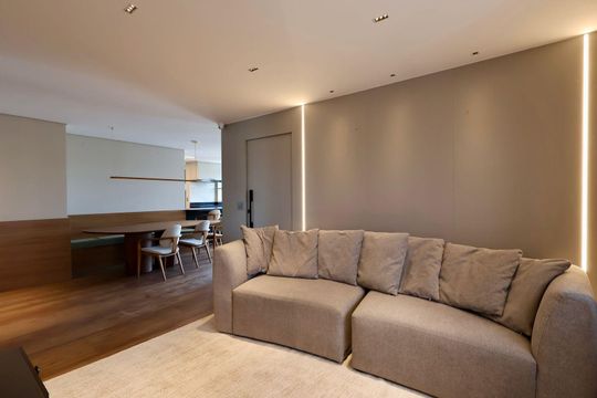 Sala de apartamento para alugar com 1 quarto, 105m² em Nova Campinas, Campinas
