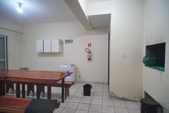 Área comum - Salão de festas de kitnet/studio à venda com 1 quarto, 35m² em Morro do Espelho, São Leopoldo