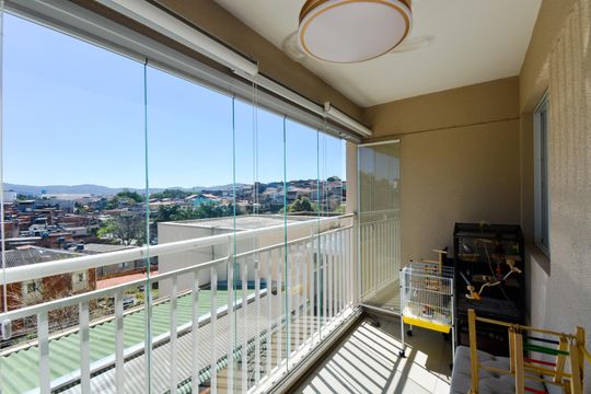 Varanda da Sala de apartamento à venda com 3 quartos, 77m² em Vila Rosalia, Guarulhos