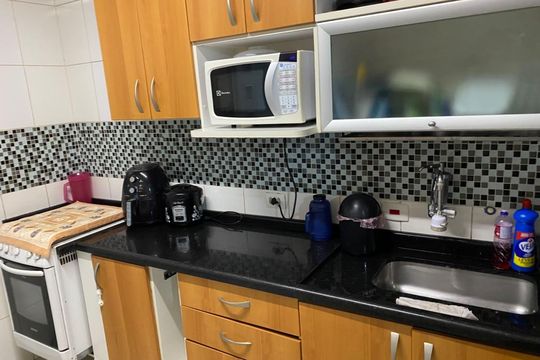 Cozinha de casa de condomínio à venda com 2 quartos, 65m² em Vila Zat, São Paulo