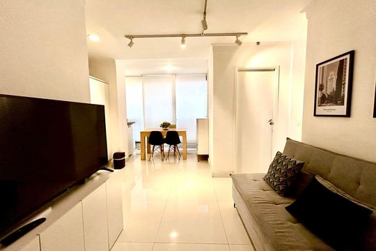 Sala/cozinha  de apartamento para alugar com 2 quartos, 43m² em Nova Piraju, São Paulo