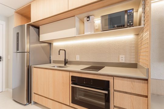 Cozinha de kitnet/studio para alugar com 1 quarto, 26m² em Planalto Paulista, São Paulo
