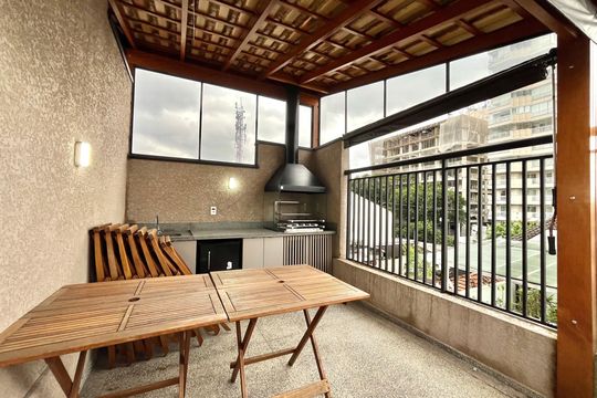 Área comum - Churrasqueira de apartamento para alugar com 1 quarto, 32m² em Mirandópolis, São Paulo