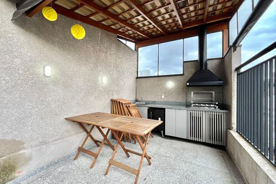 Área comum - Churrasqueira de apartamento para alugar com 1 quarto, 32m² em Mirandópolis, São Paulo