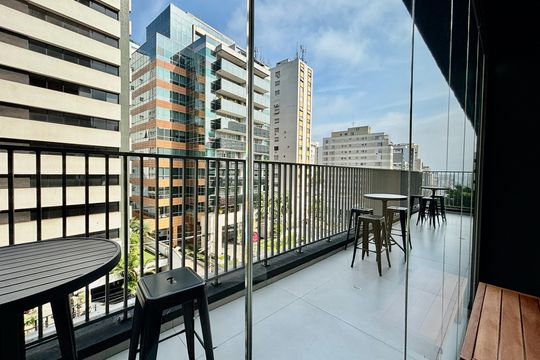 Área comum de kitnet/studio para alugar com 1 quarto, 25m² em Jardim Paulista, São Paulo