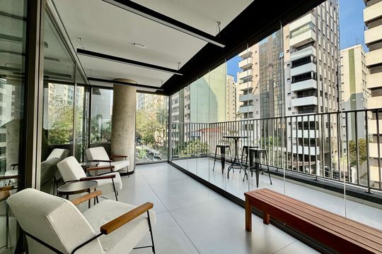 Área comum de kitnet/studio para alugar com 1 quarto, 25m² em Jardim Paulista, São Paulo