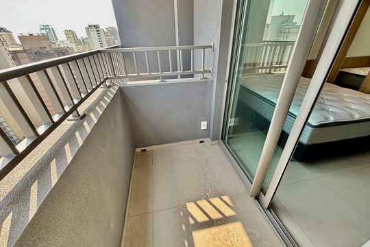 Varanda de kitnet/studio para alugar com 1 quarto, 25m² em Jardim Paulista, São Paulo