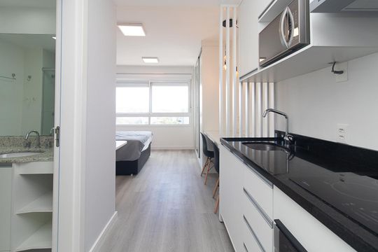 Cozinha de apartamento para alugar com 1 quarto, 28m² em Partenon, Porto Alegre