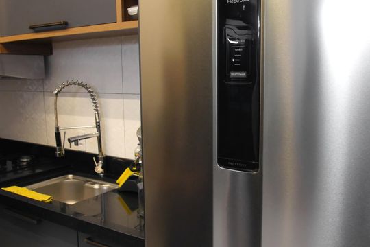 cozinha de apartamento para alugar com 2 quartos, 34m² em Jardim Prudência, São Paulo