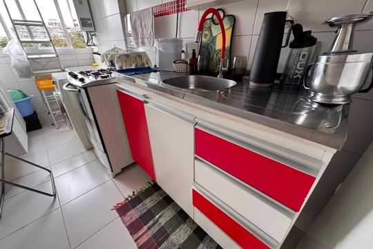 Cozinha de apartamento à venda com 2 quartos, 58m² em Taquara, Rio de Janeiro