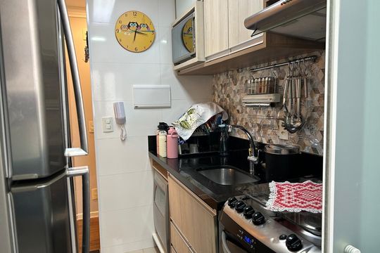 Cozinha de apartamento à venda com 2 quartos, 54m² em Jardim Olavo Bilac, São Bernardo do Campo