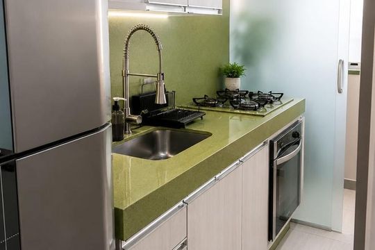 Cozinha de apartamento à venda com 2 quartos, 55m² em Vila Industrial (Campinas), Campinas