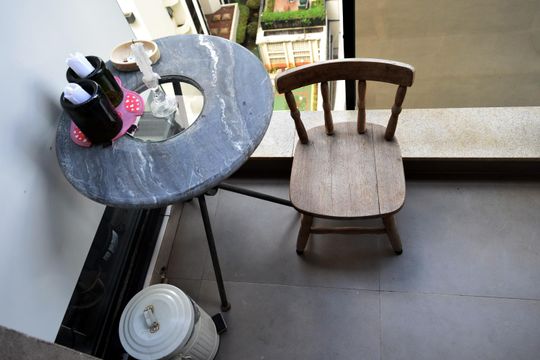 Varanda do Quarto de apartamento para alugar com 1 quarto, 40m² em Jardim Paulista, São Paulo