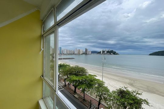 Vista da Sala de apartamento para alugar com 1 quarto, 65m² em Centro, São Vicente