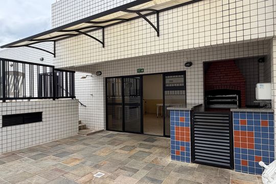 Área comum - Churrasqueira de apartamento para alugar com 3 quartos, 89m² em Boqueirão, Santos
