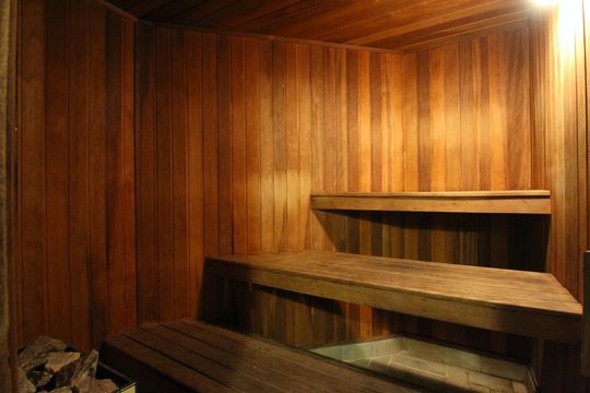 Área Comum - Sauna de apartamento para alugar com 1 quarto, 58m² em Itaim Bibi, São Paulo