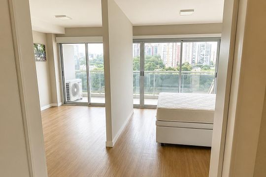 Sala/Quarto de kitnet/studio para alugar com 1 quarto, 49m² em Cidade Monções, São Paulo