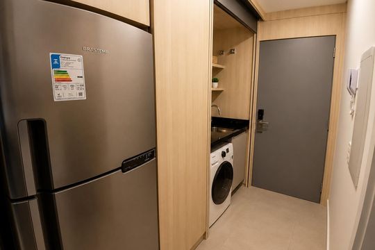 Área de serviço de kitnet/studio para alugar com 1 quarto, 33m² em Trindade, Florianópolis
