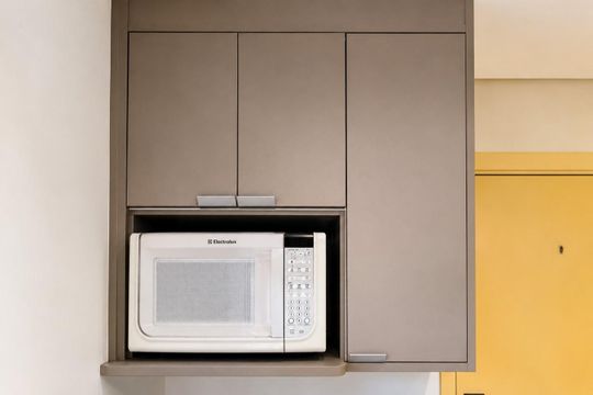 Cozinha de kitnet/studio para alugar com 1 quarto, 35m² em Cerqueira César, São Paulo