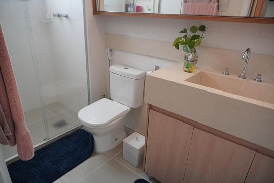 Banheiro de apartamento à venda com 3 quartos, 123m² em Tamboré, Santana de Parnaíba