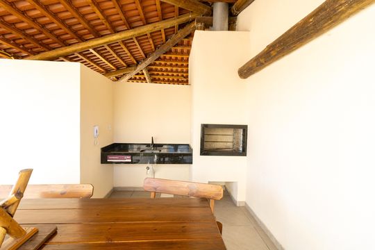 Área comum - Churrasqueira de kitnet/studio para alugar com 1 quarto, 23m² em Hípica, Porto Alegre