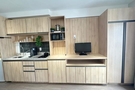 Cozinha de kitnet/studio para alugar com 1 quarto, 25m² em Vila Olímpia, São Paulo