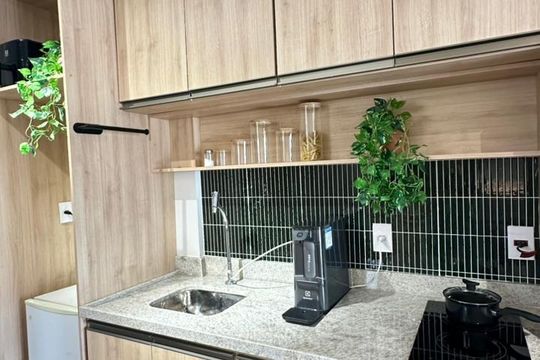 Cozinha de kitnet/studio para alugar com 1 quarto, 25m² em Vila Olímpia, São Paulo