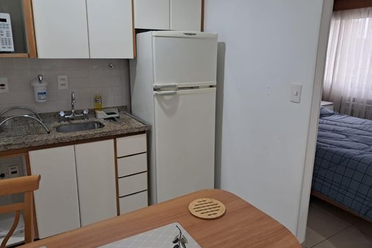Cozinha de apartamento para alugar com 1 quarto, 30m² em Vila Uberabinha, São Paulo