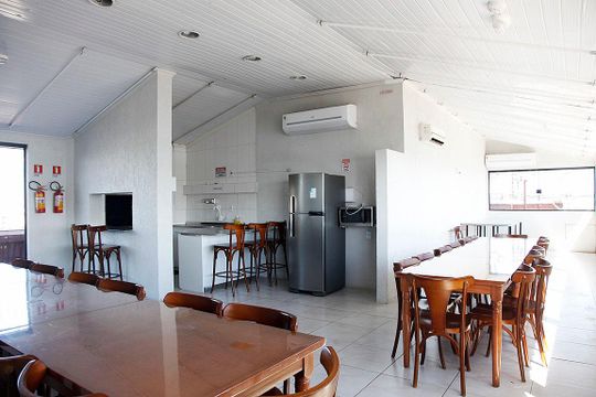 Área Comum - Salão de Festas de kitnet/studio à venda com 1 quarto, 42m² em Centro Histórico, Porto Alegre