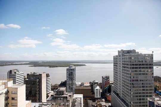 Área Comum - Salão de Festas Vista de kitnet/studio à venda com 1 quarto, 42m² em Centro Histórico, Porto Alegre