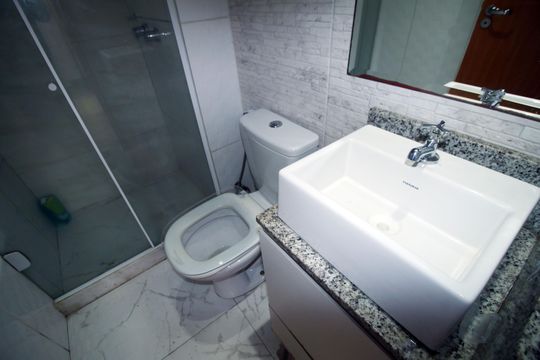 Banheiro de apartamento para alugar com 2 quartos, 48m² em Parada de Lucas, Rio de Janeiro
