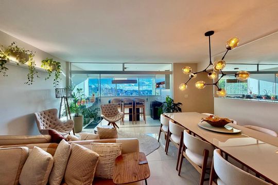 sala de apartamento à venda com 3 quartos, 115m² em Buritis, Belo Horizonte