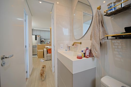 Banheiro de apartamento para alugar com 2 quartos, 42m² em Vila Guilhermina, São Paulo