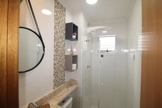 Banheiro de kitnet/studio à venda com 1 quarto, 26m² em Parada Inglesa, São Paulo