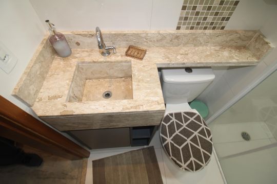 Banheiro de kitnet/studio à venda com 1 quarto, 26m² em Parada Inglesa, São Paulo