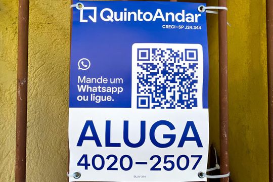 Plaquinha instalada dia 02 de setembro de 2026 código da plaquinha BUJV-314 de casa para alugar com 1 quarto, 30m² em Jardim Santa Monica, São Paulo