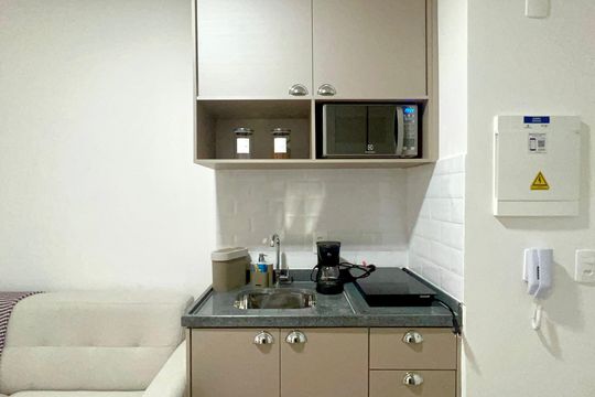 Cozinha de kitnet/studio para alugar com 1 quarto, 27m² em Pinheiros, São Paulo