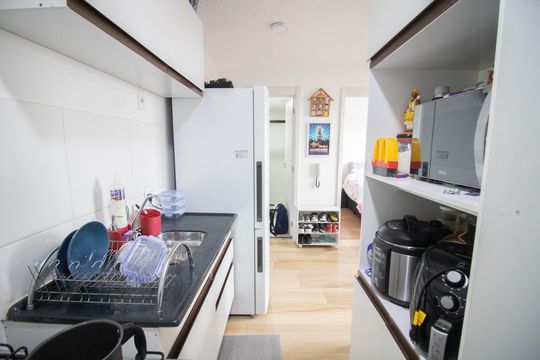 Cozinha de apartamento à venda com 2 quartos, 34m² em Água Branca, São Paulo