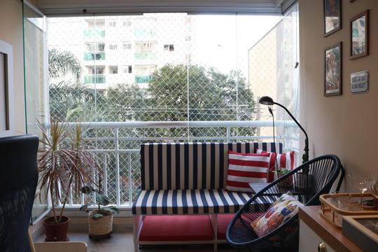 Varanda da Sala de apartamento à venda com 2 quartos, 57m² em Barra Funda, São Paulo