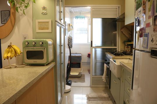 Cozinha de apartamento à venda com 2 quartos, 57m² em Barra Funda, São Paulo