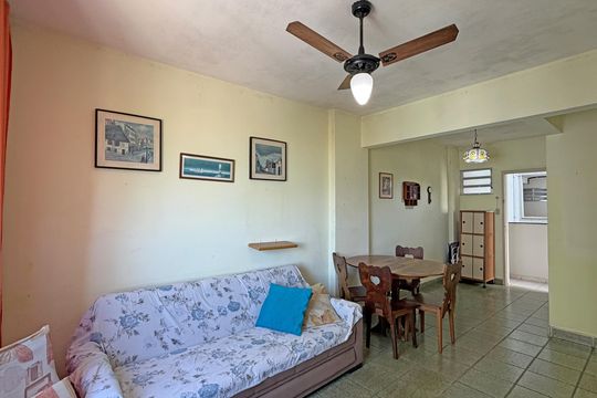 Sala de apartamento para alugar com 1 quarto, 70m² em Boqueirão, Santos