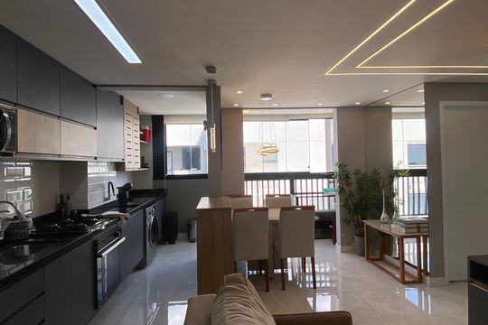 Sala - Cozinha de apartamento para alugar com 2 quartos, 52m² em Centro, Osasco
