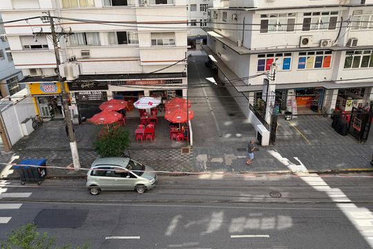 Vista da Varanda da Sala de apartamento para alugar com 1 quarto, 55m² em Boqueirão, Santos