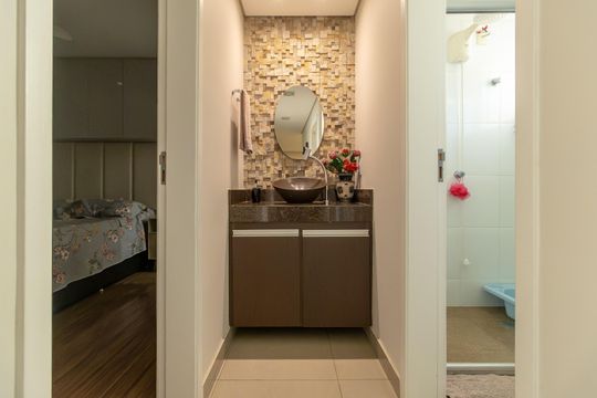 Banheiro Social de apartamento à venda com 3 quartos, 75m² em Paquetá, Belo Horizonte