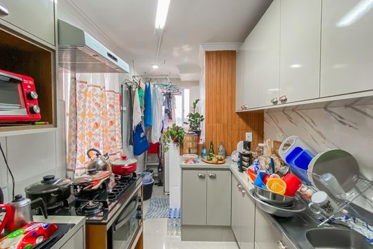 Cozinha  de apartamento para alugar com 2 quartos, 57m² em Jardim Danfer, São Paulo