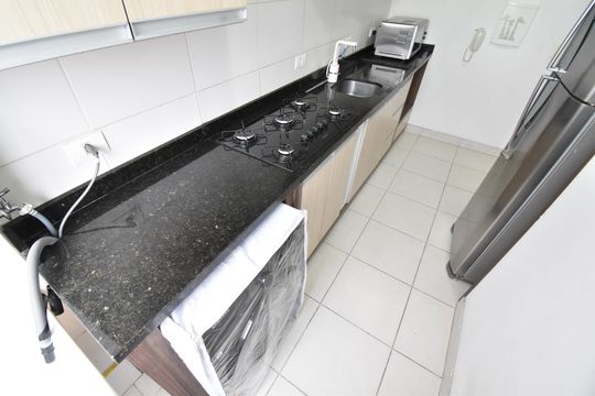 Cozinha de apartamento para alugar com 2 quartos, 47m² em Parque da Fonte, São José dos Pinhais