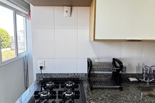 Cozinha de apartamento à venda com 2 quartos, 56m² em Vila Alto de Santo Andre, Santo André