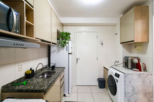 Cozinha de apartamento à venda com 2 quartos, 32m² em Parque Munhoz, São Paulo