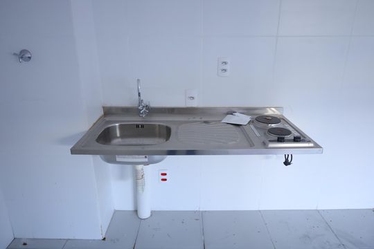 Cozinha de apartamento para alugar com 1 quarto, 37m² em Jardim Norma, São Paulo